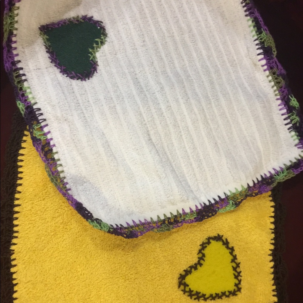 100% cotton hand embroidered burp cloth